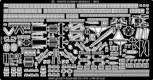 White Ensign Models 1/700 WWI Queen Elizabeth Class Battleship Photoetch Enhancement Parts