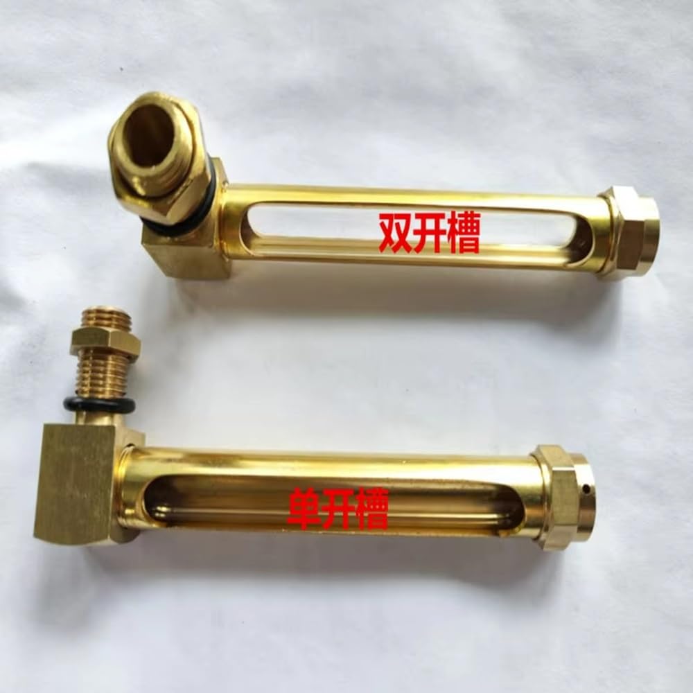Öl-Flüssigkeitsstandanzeige aus Messing, Schauglas, Doppelfenster, direkt (80 mm, M12 x 1,5 mm)(100mm,M10x1mm)