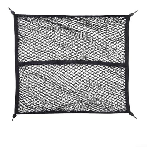 Filet de coffre de voiture, 120 cm x 120 cm, double couche hautement élastique, avec 6 crochets pour coffre arrière de voiture