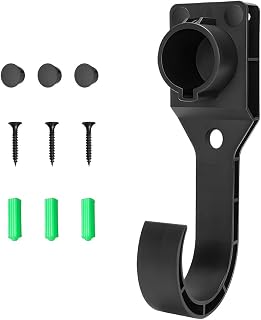 EV Charger Holder for SAE J1772 Charger, Wall-Mount EV Charging Cable Holder with Hook, Heavy Duty Electric Vehicle Charger Nozzle Holster Dock, Universal Car Accessories