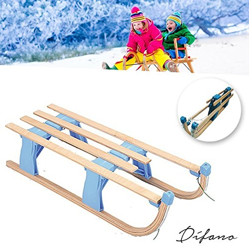 JUNEO LN05112 - Juego de Trineo de Madera para Nieve para niños, 100 cm, Trineo de tobogán Plegable, Traje para esquí Interior y Exterior