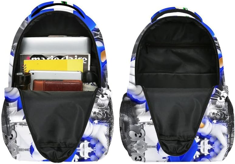 Miniatura 2 de NQIQIN Mochila de dibujos animados impresa en 3D para niños y niñas, mochila escolar ligera y duradera, mochila para computadora portátil, mochila