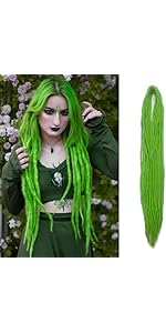 Handmade Wool Dreadlocks Folded 22" Double Ended Dreads DE Dreads Zöpfe Häkeln E - Foto 9