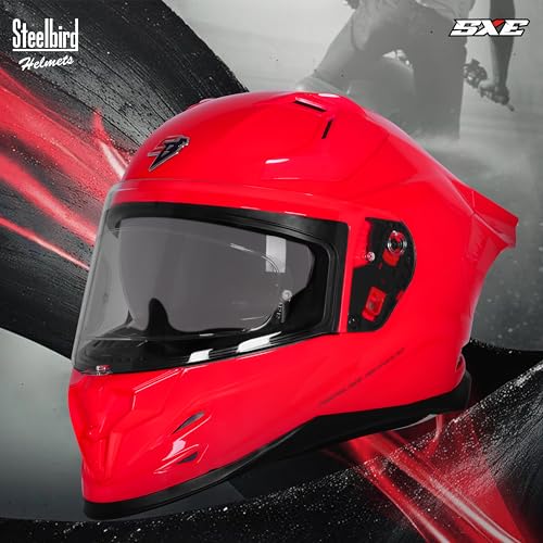 Image of Steelbird SBH-61 SXE Pinlock ISI and Dot Certified Full Face Helmet for Men and Women with Inner Silver Sunshield
