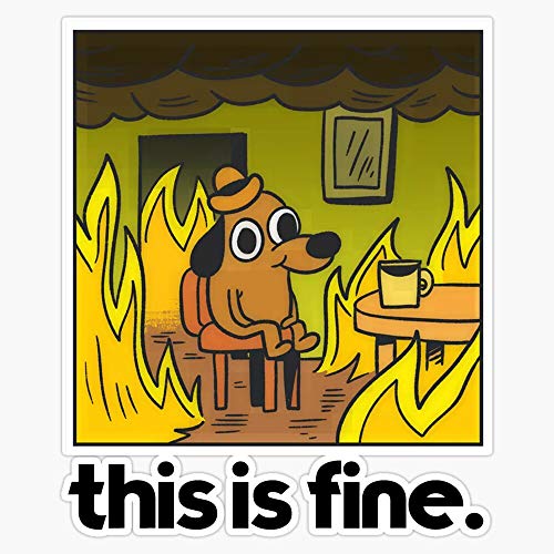 This is Fine. Sticker Vinyl Bumper Sticker Decal Waterproof 5"