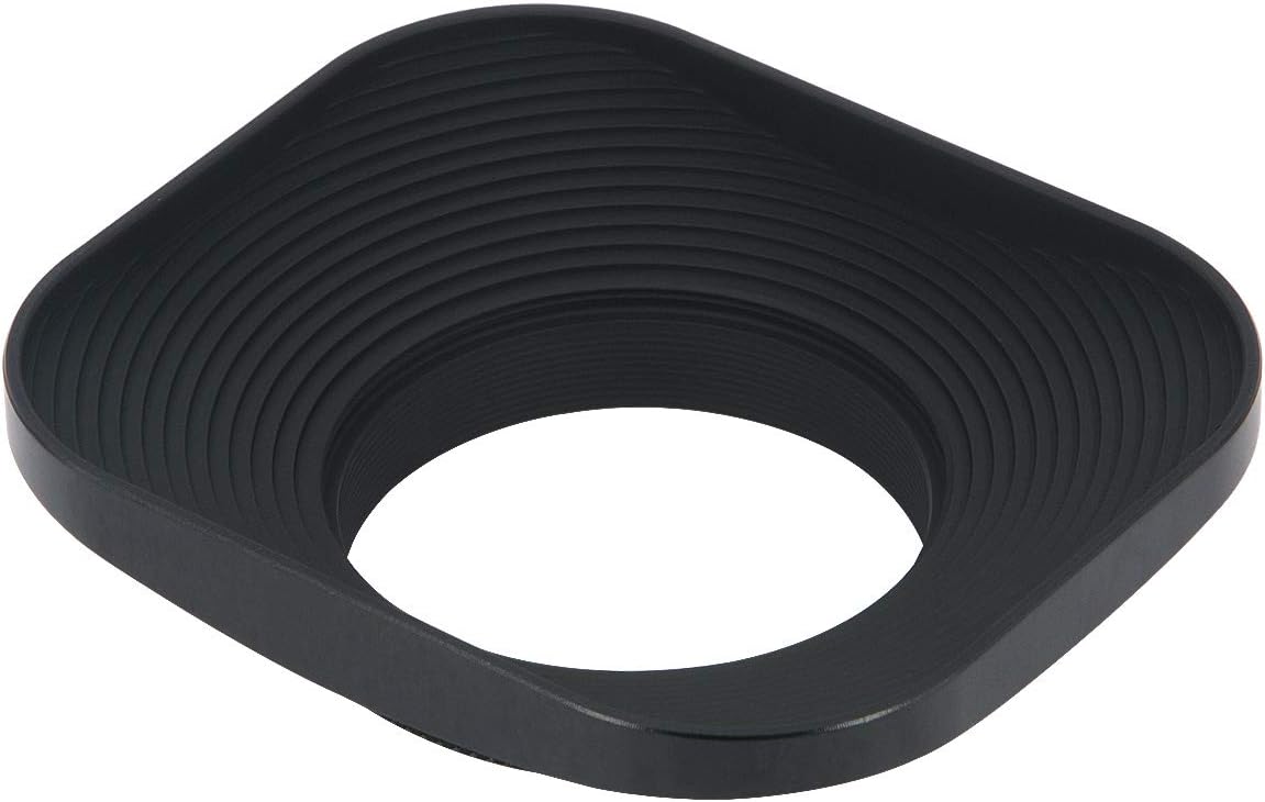 Haoge LH-B39T 39mm Square Metal Screw-in Lens Hood with Cap for Fujifilm Fujinon 60mm f/2.4 XF60mmF2.4 R Macro, Fuji 27mm f/2.8 XF27mmF2.8 Lens and Other Lens with 39mm Filter Thread Black