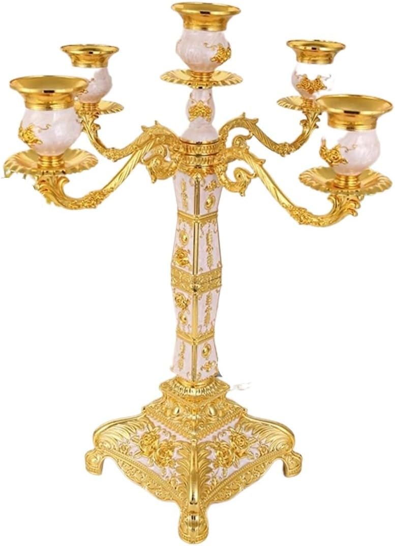 Home Candle Holders Metal 5-Arms Wedding Candelabra Stand Table Centerpiece Event Decoration