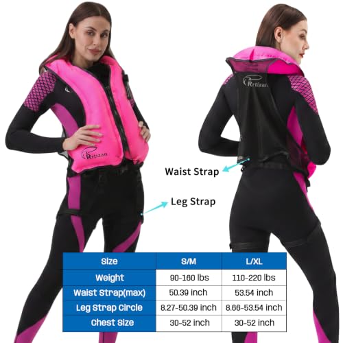 Image of Rrtizan Inflatable Snorkel Vest for Adult, Suitable for Adult 90-220lbs