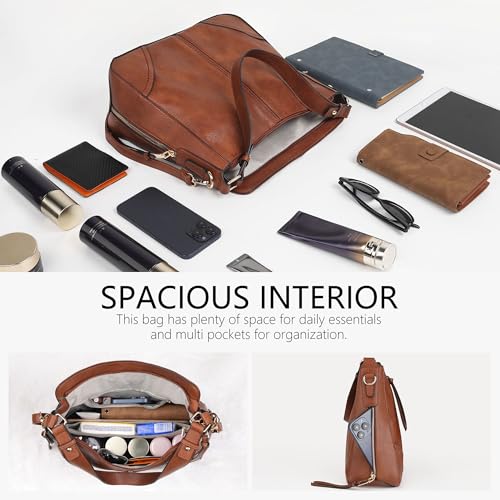 Image of TANTOMI Hobo Crossbody Bags for Women Vegan Leather Purses and Handbags Bucket Bags Ladies Shoulder Purses for Everyday