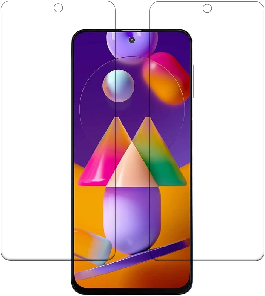 Tough Lee Tempered Glass Screen Guard for Samsung Galaxy M31s / A51 / S20 FE 5G with Front Camera Punch Hole; Full Screen Coverage Gorilla Protector (Except Edges) (Transparent); Pack of 2