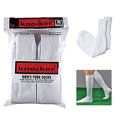 6 Pair Knocker Tube Socks Mens Full Cushion First Quality Athletic Long 10-153