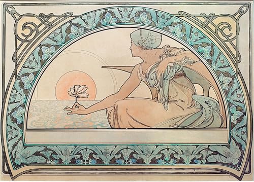 Pintura decorativa de Alphonse Mucha para la decoración de la sala de estar
