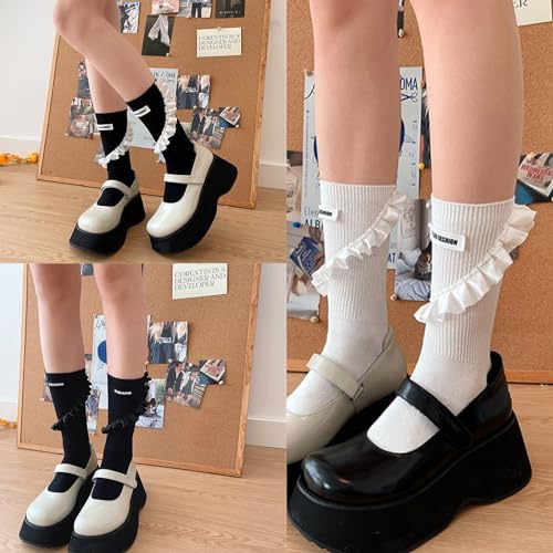 Lolitas Cute Ankle Socks Cotton Booties Socks Lovely Sweet Ruffle Frilly Crew Socks JK Uniform Socks4