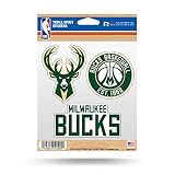Rico Industries NBA Basketball Milwaukee Bucks Triple Sticker Sheet