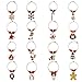 Wine Glass Charms Christmas Themed Wine Glass Markers Tags Identification for Stem Glasses, Drinker Gift Tasting Party Favors Decorations Set of 16