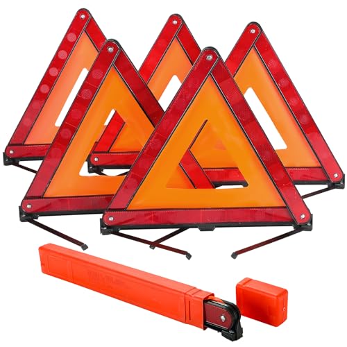 NYXOVA Warning Triangle Kit, Reflective Warning Road Safety Triangle Kit, Foldable Safety Triangle...