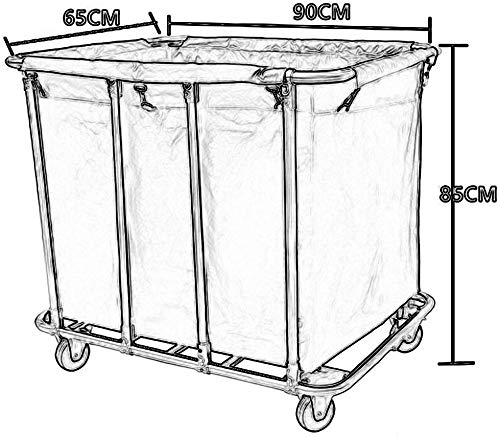 Ruchome Wózki, Koszyk Służący Gospodarstw Domowych Heavy-Duty 1-Torba Rolling Sorter Cart Na Kołach Do Domu, Hotel, Pralnia Organizator, Rama Ze Stali Nierdzewnej/Blue/10 Tube