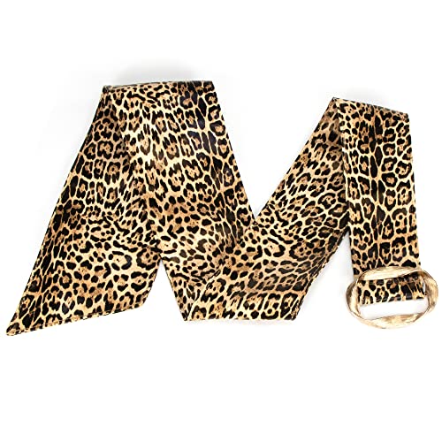 INOGIH Womens Leopard Print Wide Cinch Belt Fashion PU Leather Cinch Waistband for Dress Free Size2