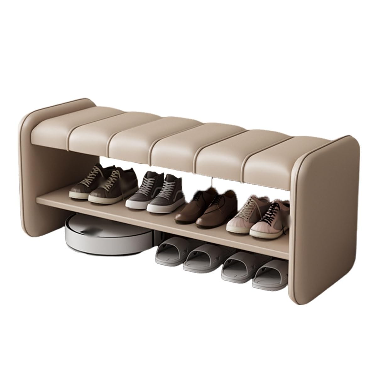 Banc à chaussures ottoman bois massif 2 niveaux meuble entrée salon balcon 80cm