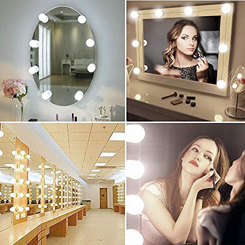 GreenClick Led Vanity Mirror Lights, Hollywood Style Vanity Lights for Mirror with 8 Dimmable Light Bulbs, Makeup Mirror with Lights for Makeup Dressing Table Bathroom Room Vanity(No Mirror Included)