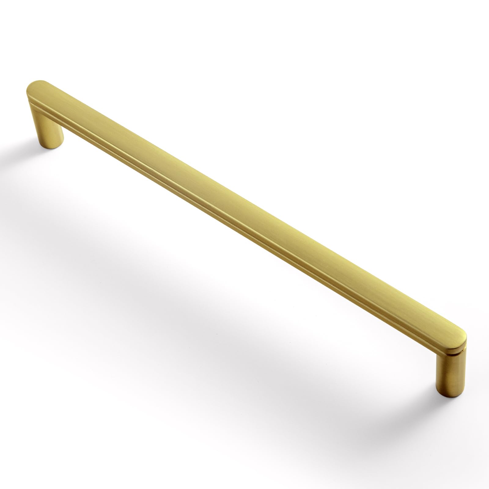 Photo 1 of Goo-Ki 6 Pack 7 9/16'' Center to Center Brushed Brass Cabinet Handles Contemporary Kitchen Drawer Pulls with Subtle Curves