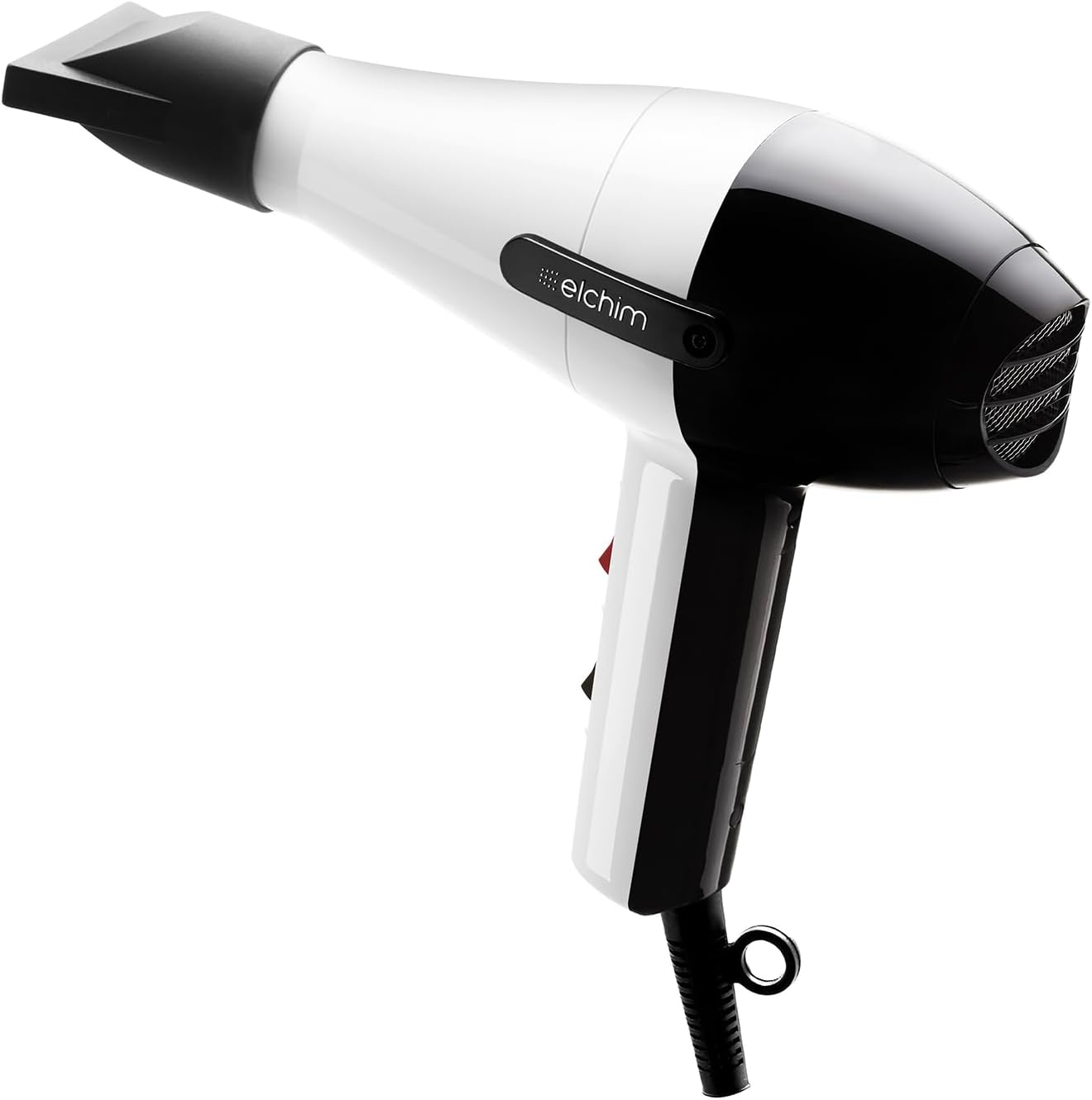 Elchim Classic 2001 Hair Dryer: Light 1875 Watt Quick Dry Professional Salon Blow Dryer - Black/White