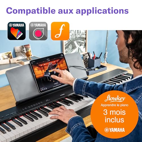 Yamaha P-225 Piano numérique léger et portable avec clavier Graded-Hammer-Compact à 88 touches et 24 voix instrumentales, en noir - Les Beatles, Paul McCartney, John Lennon, RIngo Starr, George Harrison Yamaha P-225 Piano numérique léger et portable avec clavier Graded-Hammer-Compact à 88 touches et 24 voix instrumentales, en noir – Image 6