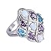Produktbild KELITCH Frau Ringe Erklärung Zum Mädchen Multi Edelstein Lila Blau Kristall Synthetik Opal Eingewickelt Ring Sterling Silber 925 Überzogen - Größe TU