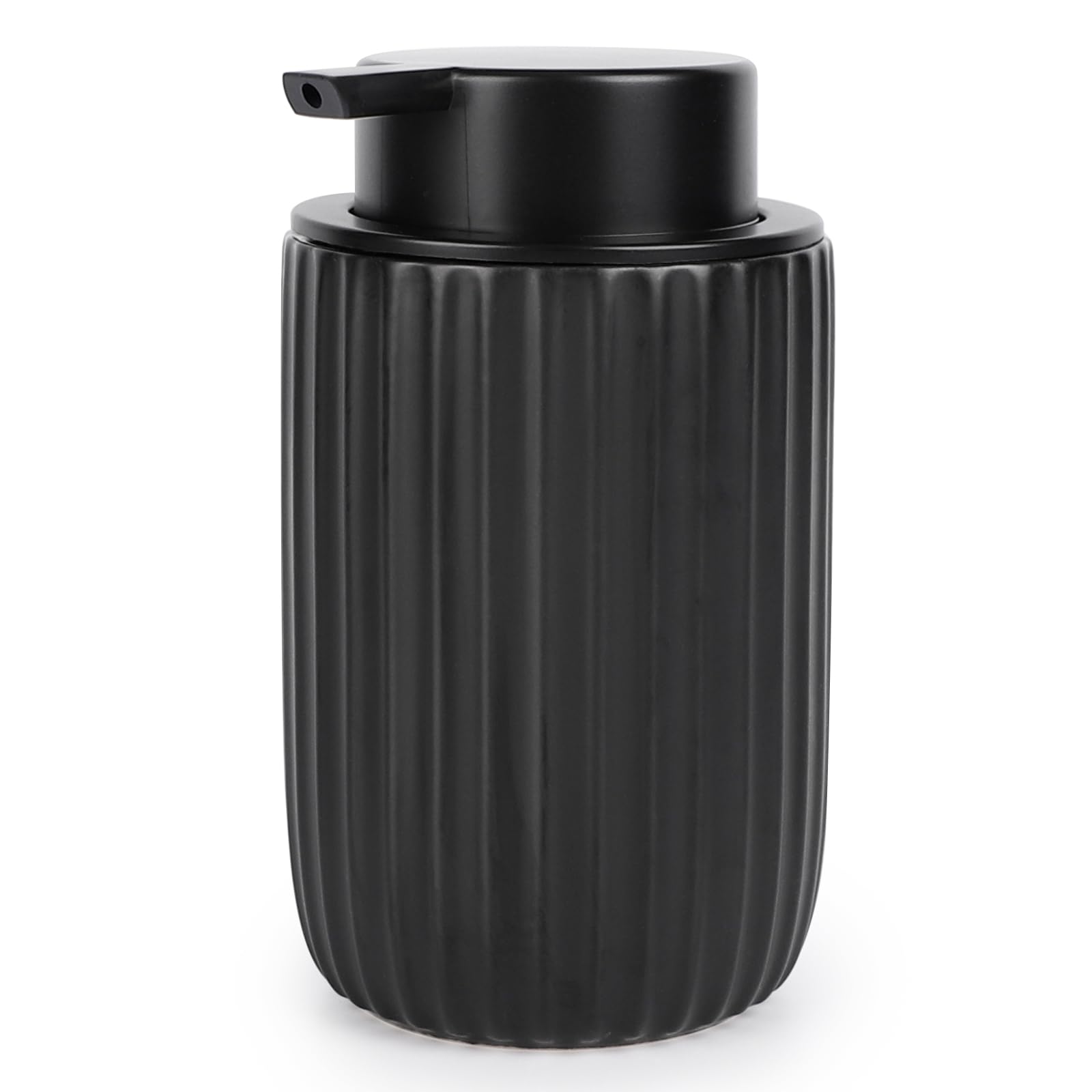 Segbeauty Black Soap Dispenser, 10.8oz Ceramic Liquid Soap Dispenser for Farmhouse Decor, 320ml Empty Refillable Press Pump Bottle Lotion Containers for Bathroom Kitchen Modern Home Decor