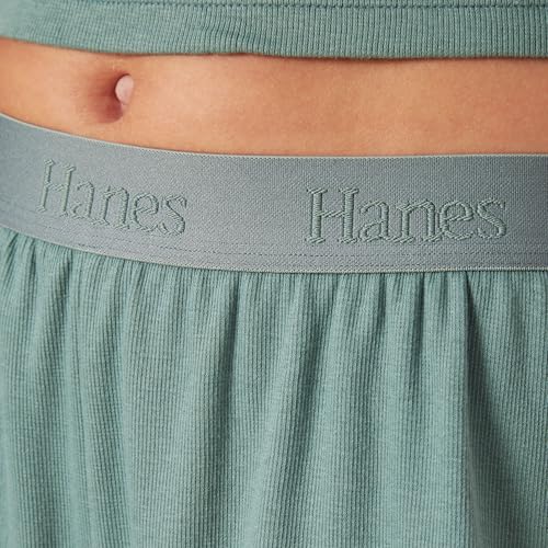 Hanes Women's Originals Sleep, 2-Pack, Comfywear Supersoft Rib Lounge Shorts, Loungewear Pack4