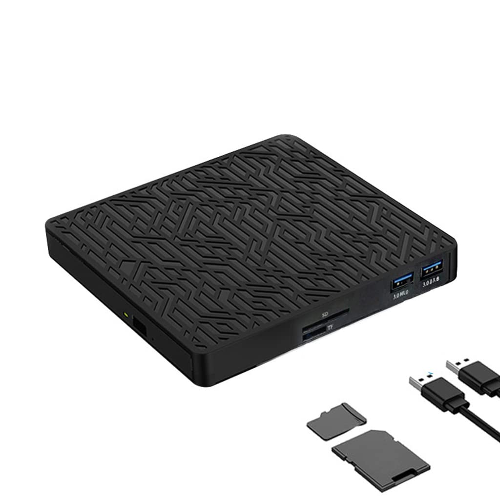 VCD CD externe multifonction pour graveur USB 3.0 + câble de données Type-C double tête avec lecteur de carte USB 3.0/TF