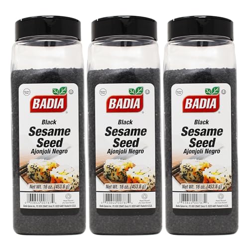 Badia Black Sesame Seeds, 16 oz - Palatize Pack of 3