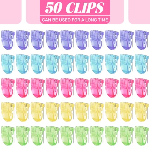 Image of Feifeiya 50 Pcs Cubicle Clips for Fabric Panels,Multicolor | Office Partition Wall Clips, 40-sheet Capacity for Notes Photos Memos, Metal Spring, Fits Cubicle Fabric Accessories