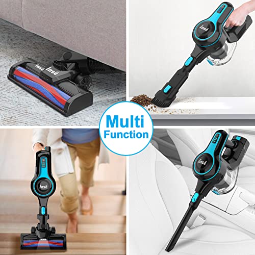 Inse N5S Royal Cordless Vacuum + Roller Brush, 6-In-1 Rechargeable Stick Vacuum With 2200 M-A-H Battery, Powerful Lightweight Vacuum Cleaner, Up To 45 Mins Runtime, For Home Hard Floor Carpet Pet Hair #TOP3