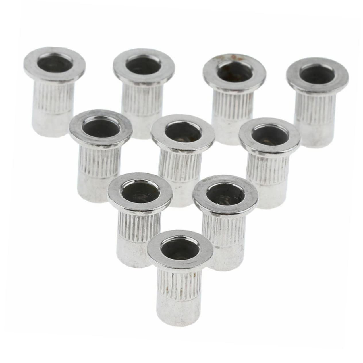 PRETYZOOM 10pcs Flat Head Stainless Steel Rivet Nuts Insert Nuts for Easy Installation Lightweight and Reliable for Electrical Applications