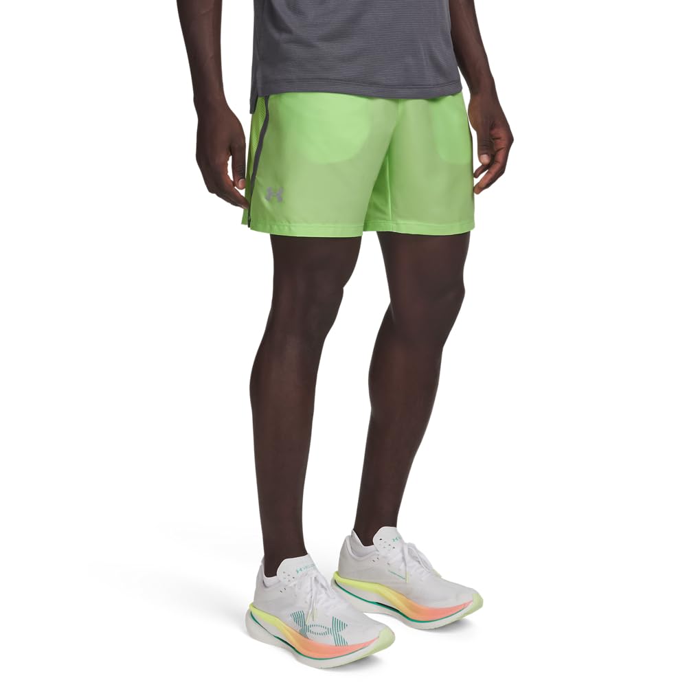 Under Armour UA Launch 7'' Shorts - Lumos Lime/Castlerock/Reflective - SM