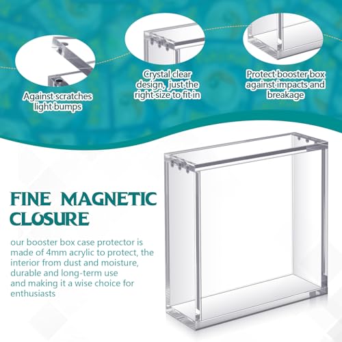Image of Cinnvoice 2 Pcs Acrylic Magnetic Case Booster Box Protective Case Stackable 4mm Thick Magnetic Closure Gifts for Collectors, Cards Not Included (Japanese Booster)