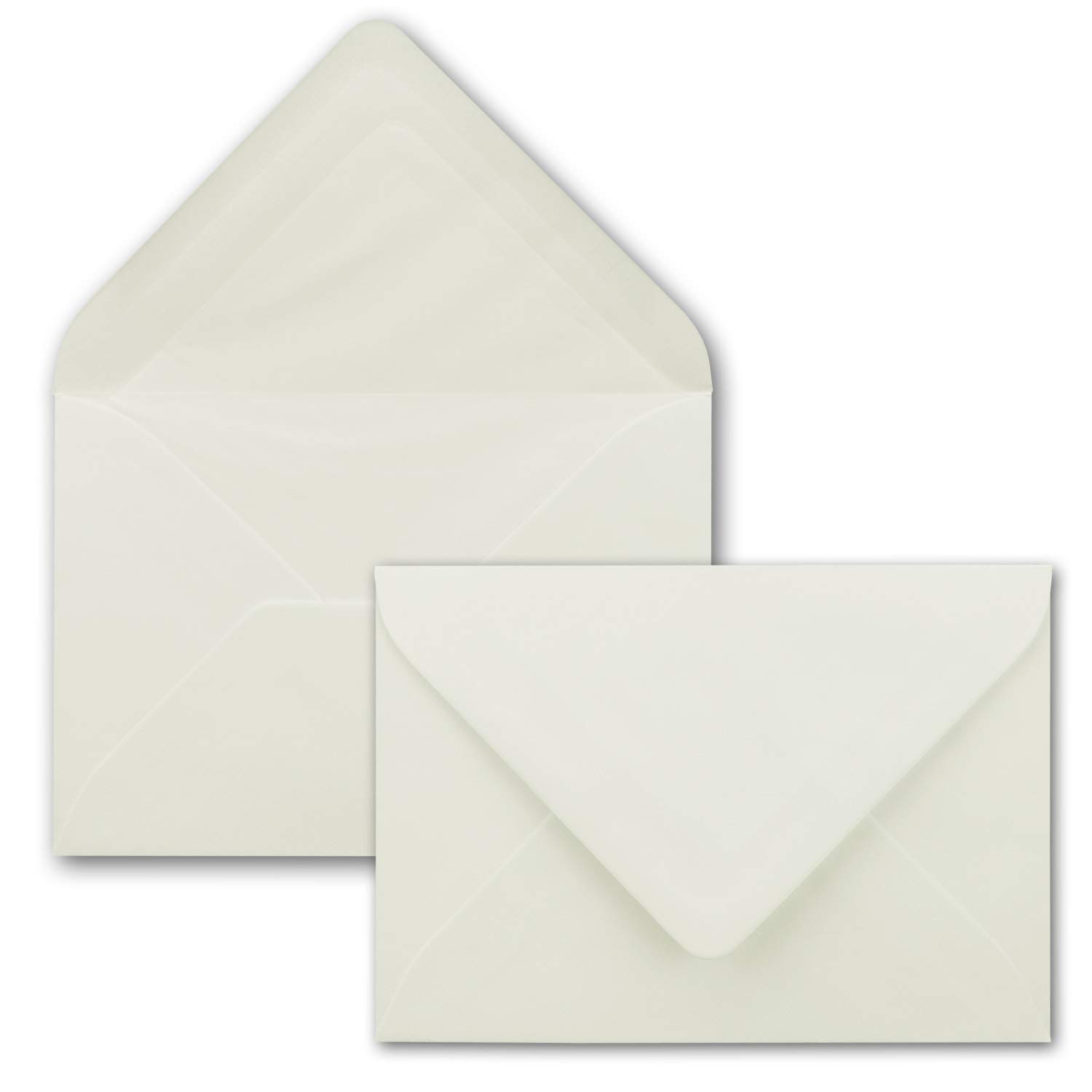 Lot de 300 cartes avec enveloppes à lettres doublées, nervurées, format B6, blanc naturel, 12 x 17 cm, fermeture par collage humide NEUSER PAPIER