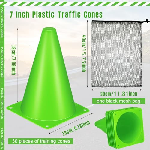Syhood 30 Pack 7 Inch Plastic Traffic Cones Sports Training Agility Marker Mini Cones for Soccer, Skating, Football, Basketball, Indoor and Outdoor Games Sports Practice Equipment - Image 3