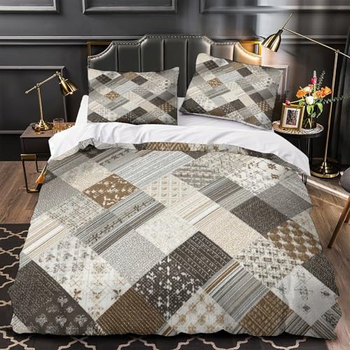 Tissu patchwork 3D imprimé drap de couette microfibre pour lit single - 2