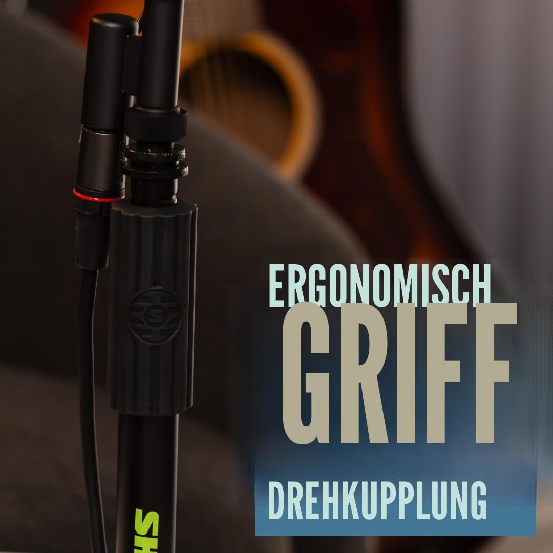 Shure by Gator Höhenverstellbarer Desktop-Mikrofonständer mit 6"-Rundsockel, schwarz (SH-DESKTOP1)