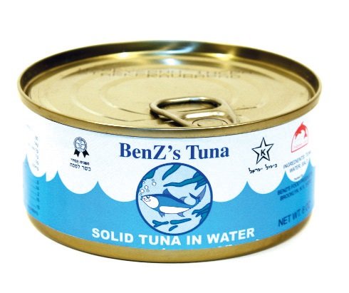 Benz's Solid Tuna in Water, 6 Ounce Easy Open Pull-Top Lids, Kosher and Kosher for Passover (6 Pack)