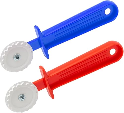 Cortador de ravioles – Rueda cortadora de pasta – Rueda de masa de plástico estriado – Crea pasta cortada y bordes estriados para hornear con