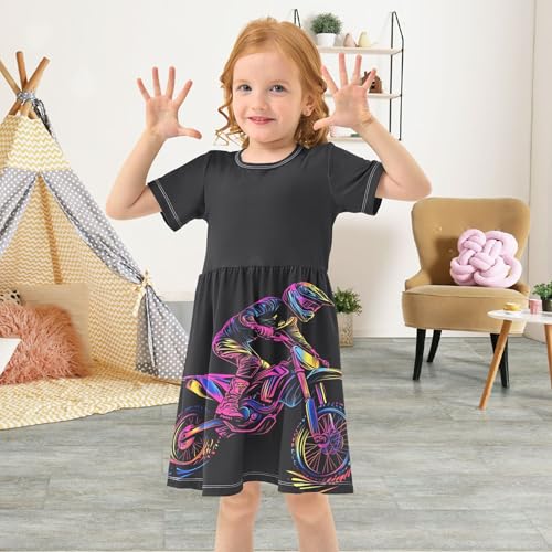 Summer Girl Dresses Short Sleeve Casual Toddler Girls Outfits Clothes3