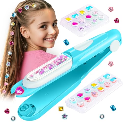 Image of kidzkube Hair Gem Stamper Kit, Bling Hair Jewels for Girls Toys, Hair Styling Tool with Reusable Shining Diamonds, Birthday Gifts Toys for Girls Ages 3 4 5 6 8-12