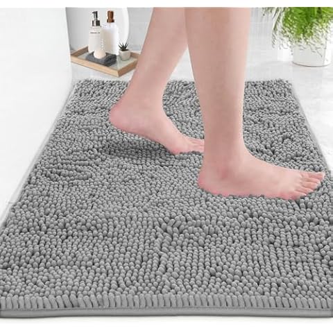 LuxUrux Extra-Soft Plush Non-Slip Bath Mat Cover