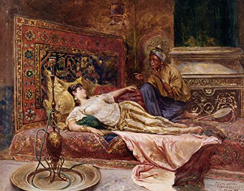 Toile Odalisque couchée Ferencz Eisenhut - Affiches et Gravures Salon 60x90cm