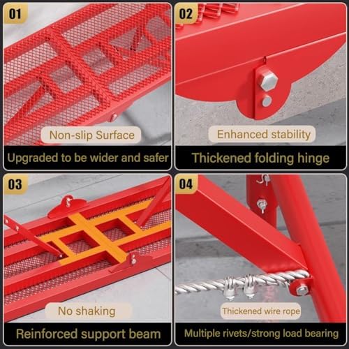 Portable Scaffolding Ladder - Multi-Functional Work Platform 150x40x51cm for Home, Painting, Repair & Maintenance - Sturdy, Safe Step Stool for Easy Access