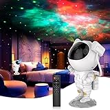 Kids Astronaut Star Projector Galaxy Light with Timer and Remote Control, 360° Adjustable Starry...