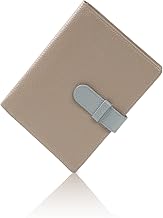 LASIEM Medicine Notebook Case, Mother and Child Notebook Case, Card Case, Passport Case, Hospital Visit Case, Genuine Leather, Medical Examination Ticket Holder, Multi Case, Greige × Ice Blue